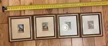Set 4 tablouri decorative italiene pe lamina de argint 800