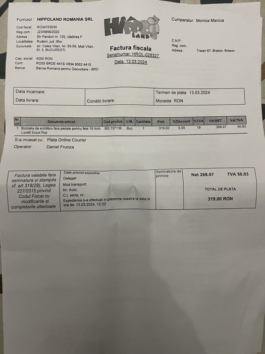 Bicicleta de echilibru/ fara pedale. Ca noua. Este inca in Garantie