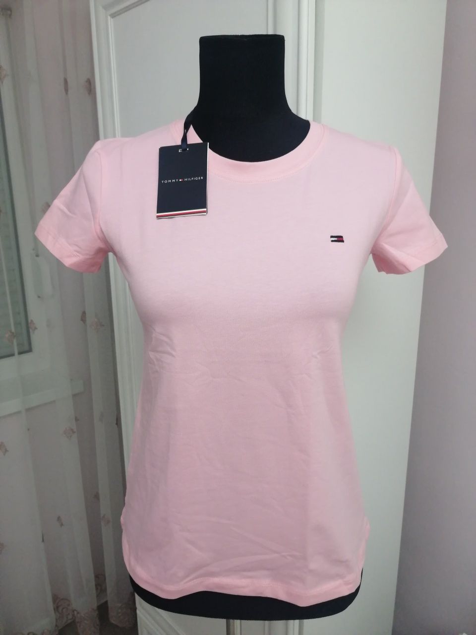 Tricou damă roz deschis, Tommy Hilfiger, mărimea S/36, nou cu etichetă