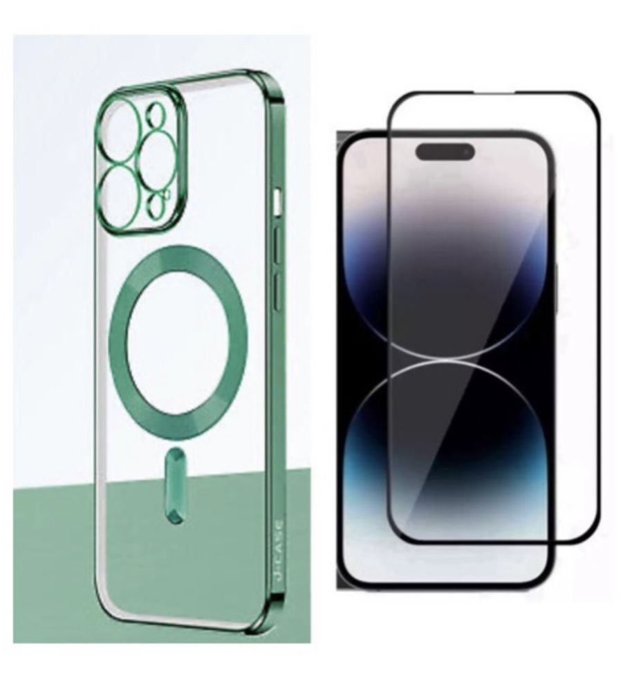 Iphone 13/14/15/PRO/MAX/PLUS Husa Wireless Luxury + Folie Sticla 20D F