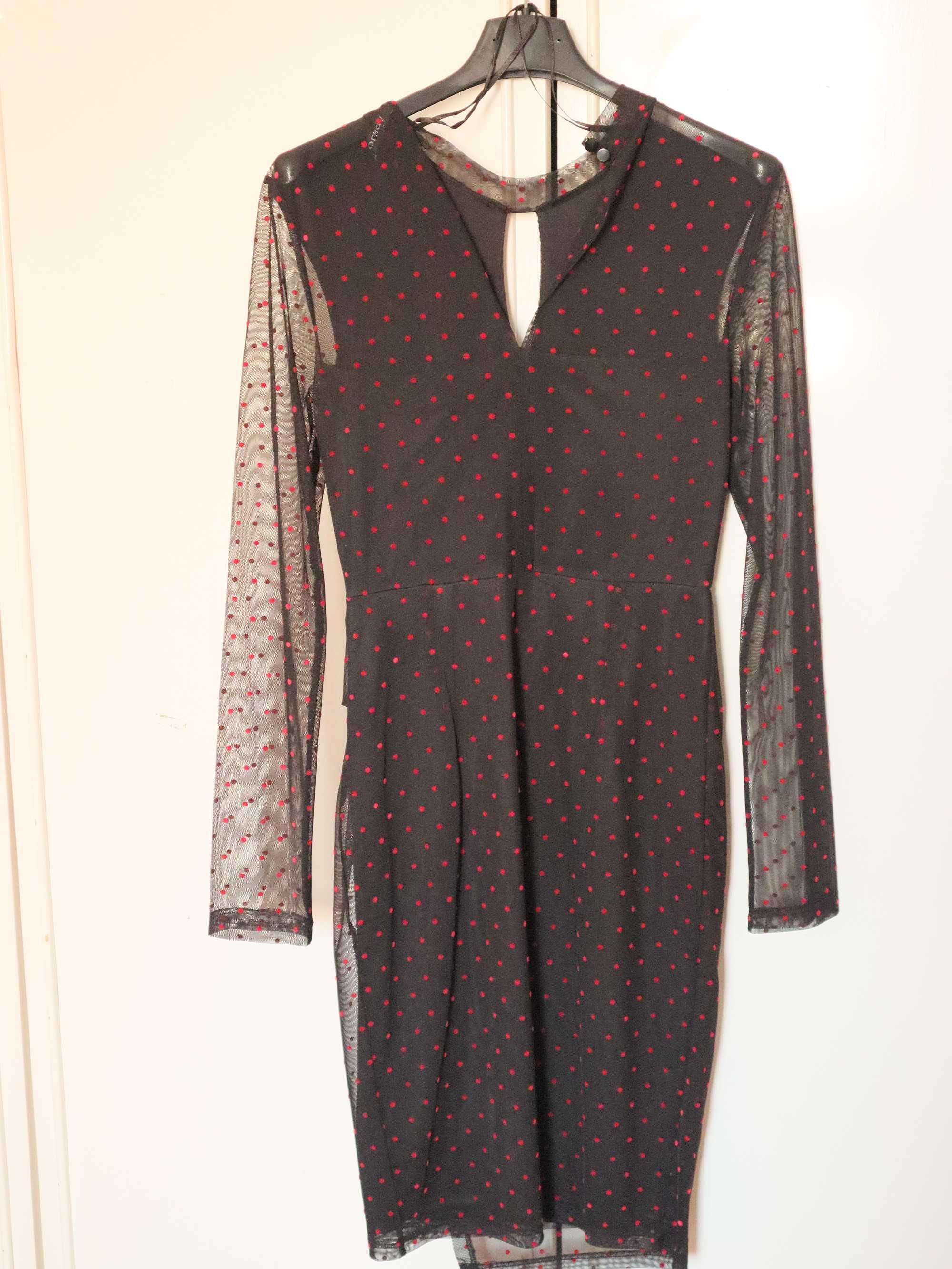 Черна къса рокля на точки, Orsay, размер XS (34)