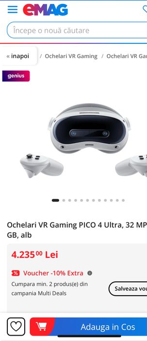 Ochelari VR PICO 4 Ultra MR, fara fir, cu casca, 3D, 12+256GB