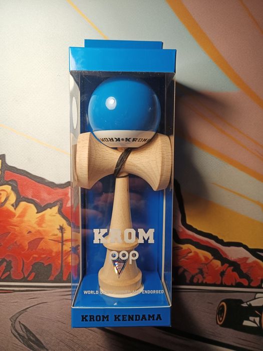 Kendama krom pop albastră