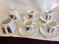 чаши за еспресо кафе - 4 броя  + каничка + захарничка
