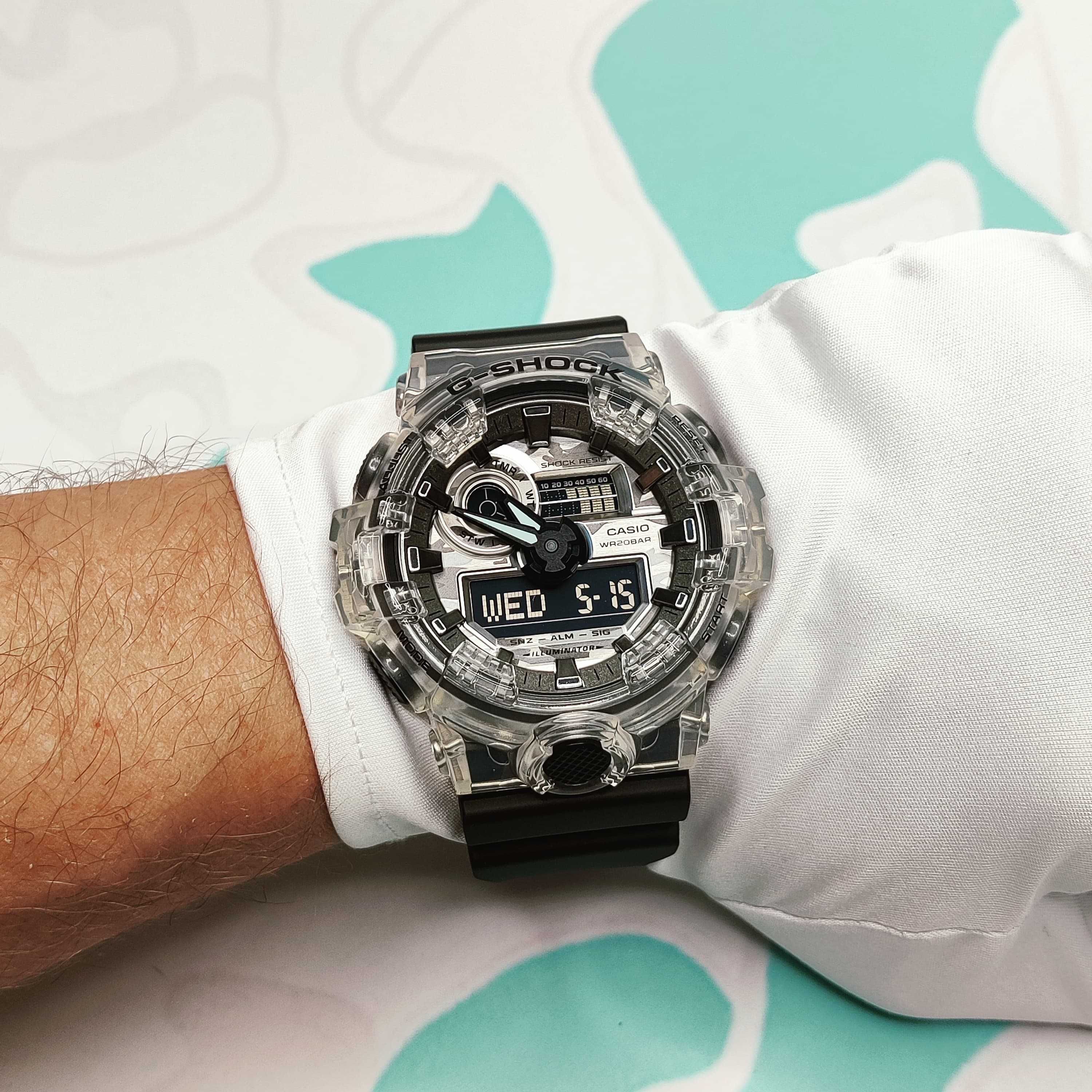 Casio G-Shock GA-700SKC-1A наручные часы Skeleton прозрачные оригинал