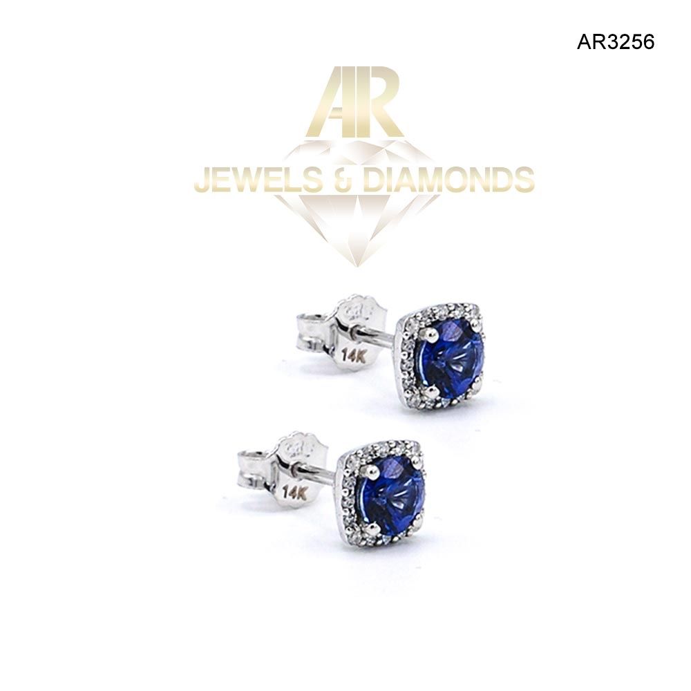 Cercei Aur Alb cu Diamant model nou ARJEWELS (AR3256)