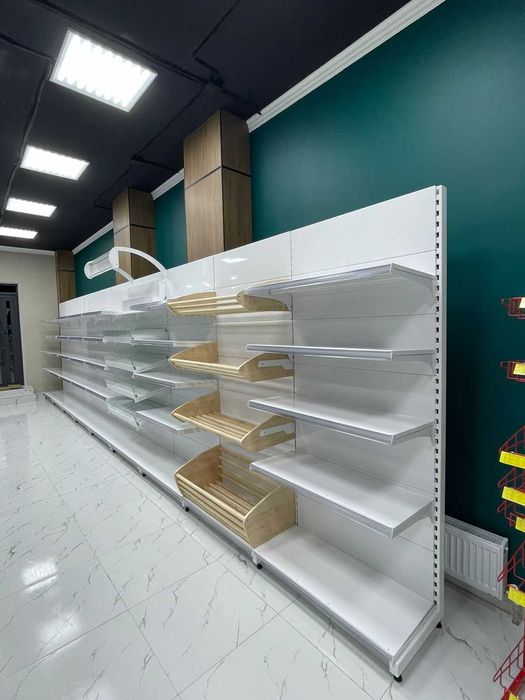 Металлические пристенные Торговые Стелажи Полки Ветрины для магазина