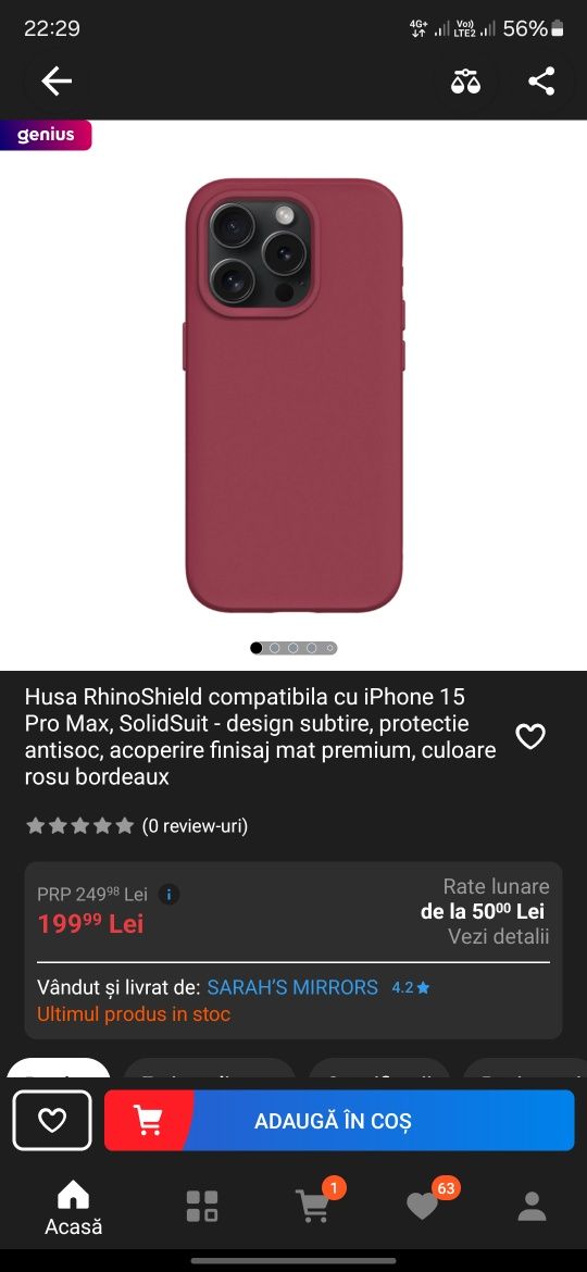 Husa Iphone 15 pro max Rhinoshield SolidSuit magsafe