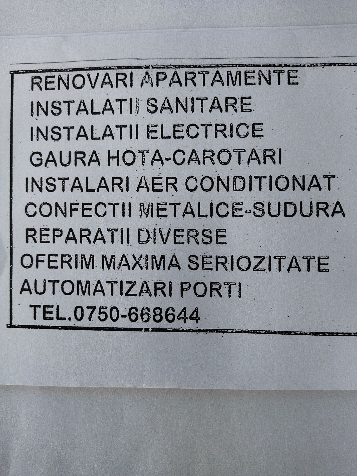 Gaura hota, aer condiționat,instalatii sanitare,carotari de orice d