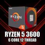 Процесор AMD Ryzen 5 3600, цокъл AM4, TDP 65W, 24м гаранция