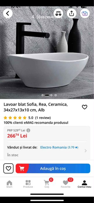Lavoar blat Sofia, Ceramica, 34*27*13
