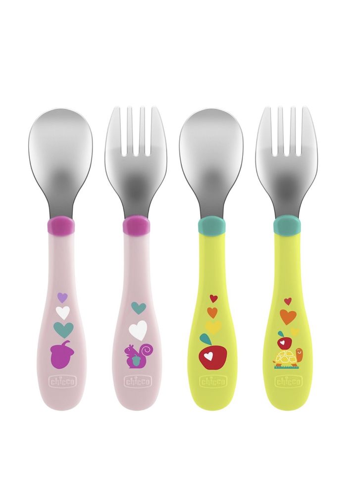 Набор приборов Chicco Metal Cutlery ложка+вилка с 18 месяцев