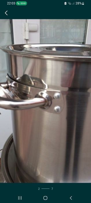 Oală inox alimentar cu capac 68 L 289 lei