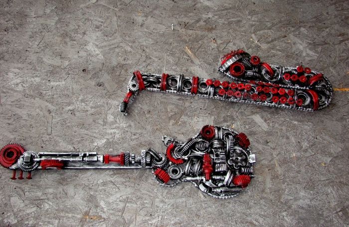 Sculpturi decorative ÏNSTRUMENTE MUZICALE- stil industrial steampunk.