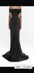Rochie NISSA colectie 2025 neagra cu trena si floare pe decolteu L 44