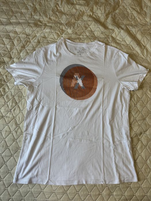 Tricou alb cu model pentru barbati, Armani Exchange, XL