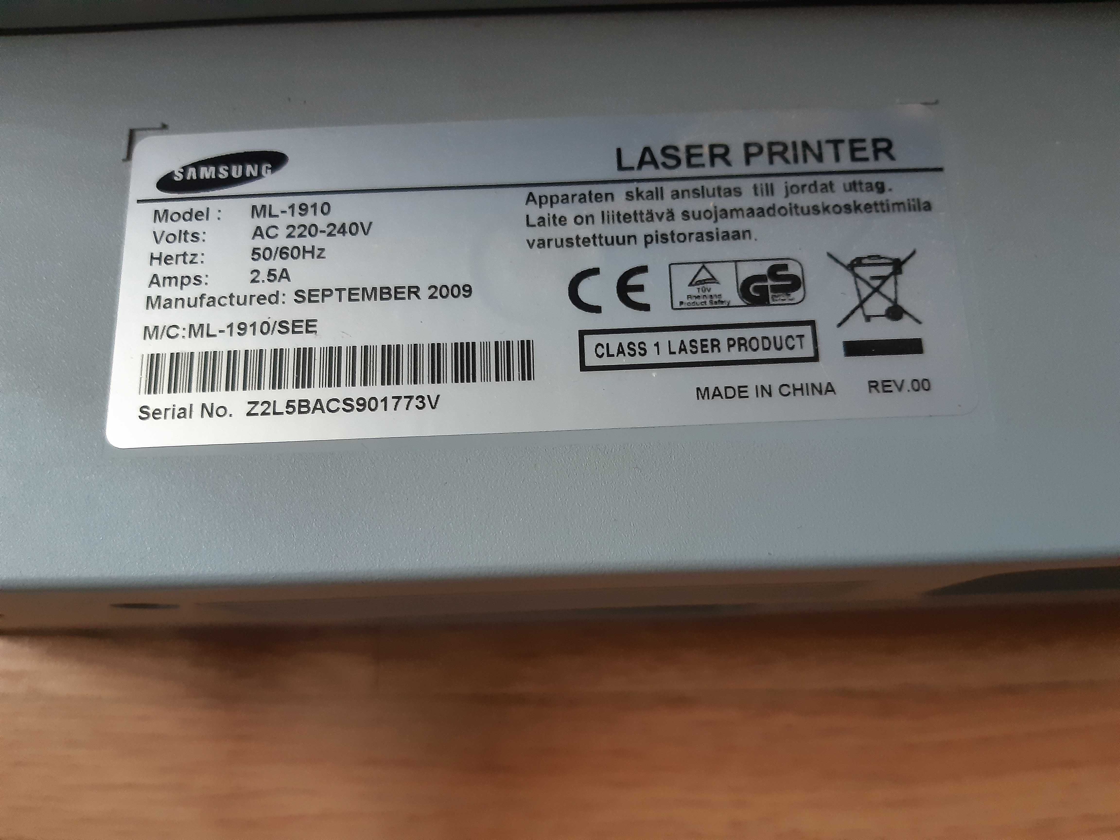 Лазерен Принтер Samsung ML-1910 на 26000 страници c Hова Tонер Kасета