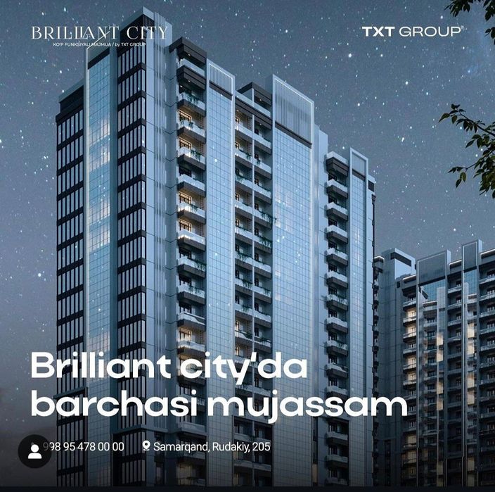 Brilliant citydan uy sotiladi!!!