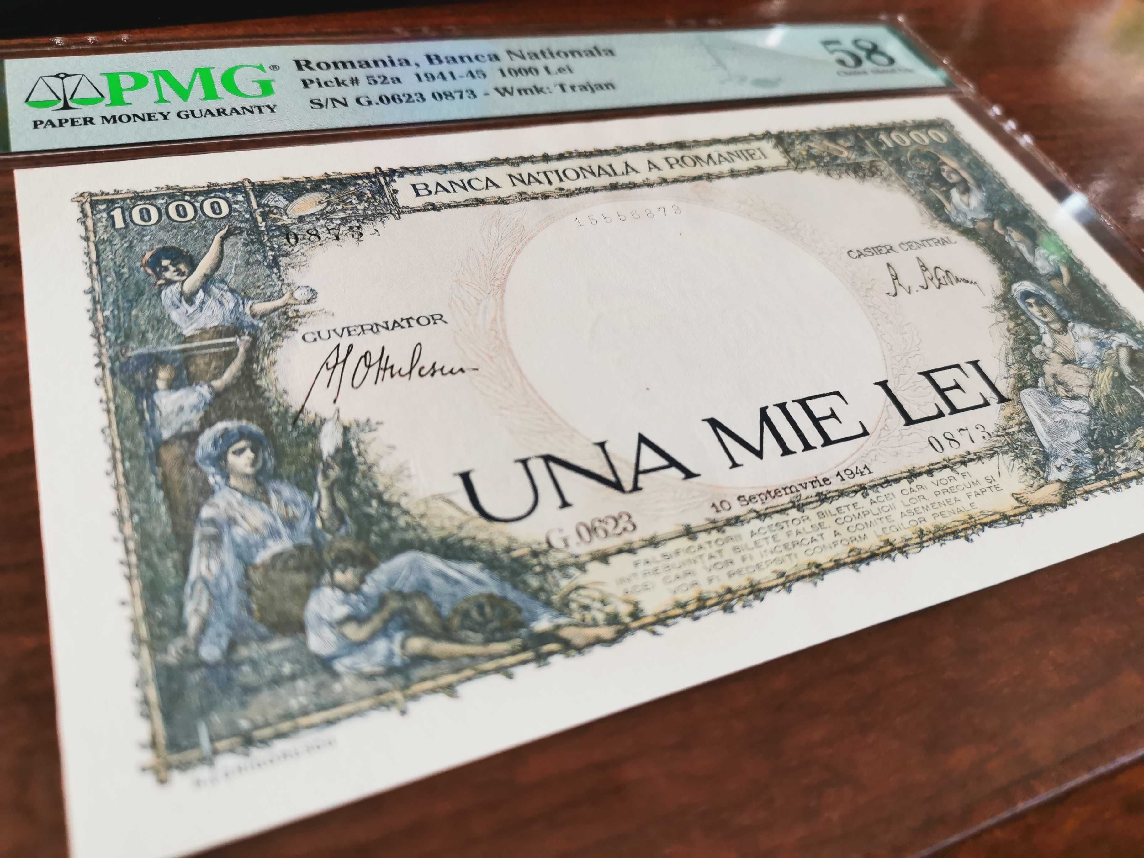 Bancnota 1.000 lei 1941, grad PMG 58