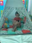 Set cort joaca teepee 110/110/150 cm, salteluta, 2 pernite , kit fixar