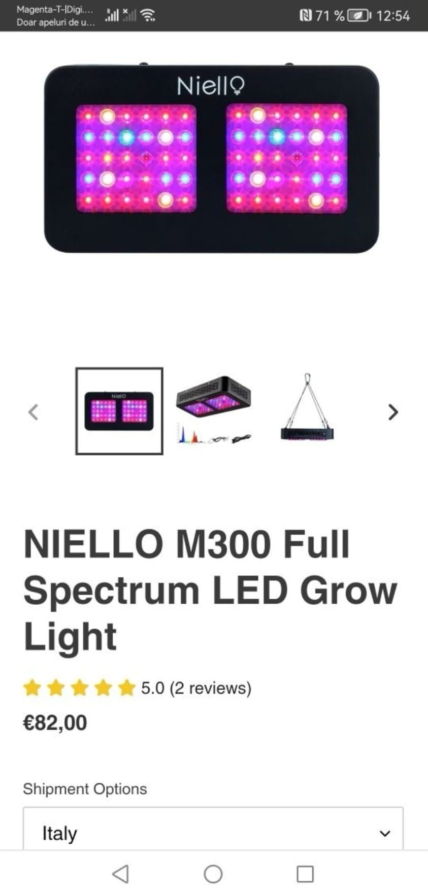 Proiector  panou led UV Niello M-300 de 300 W cu spectru complet