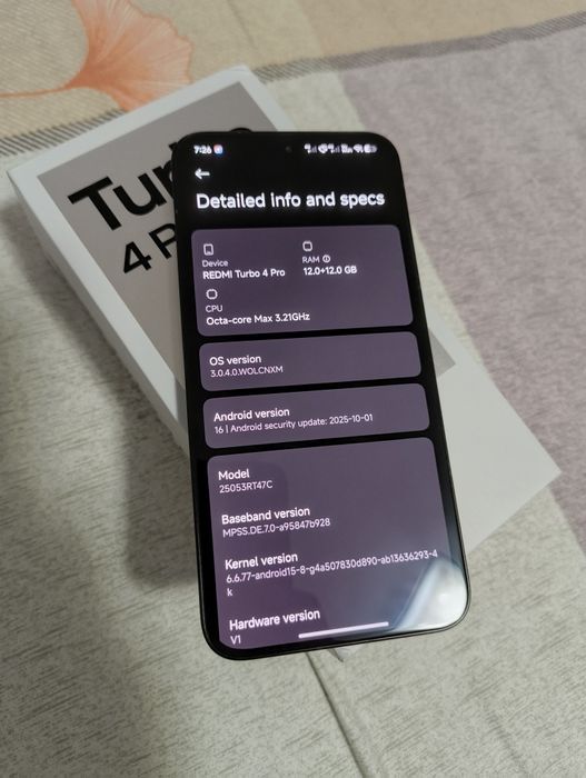 Xiaomi Redmi Turbo 4 Pro 12 /256 GB Negru Echivalent POCO F7