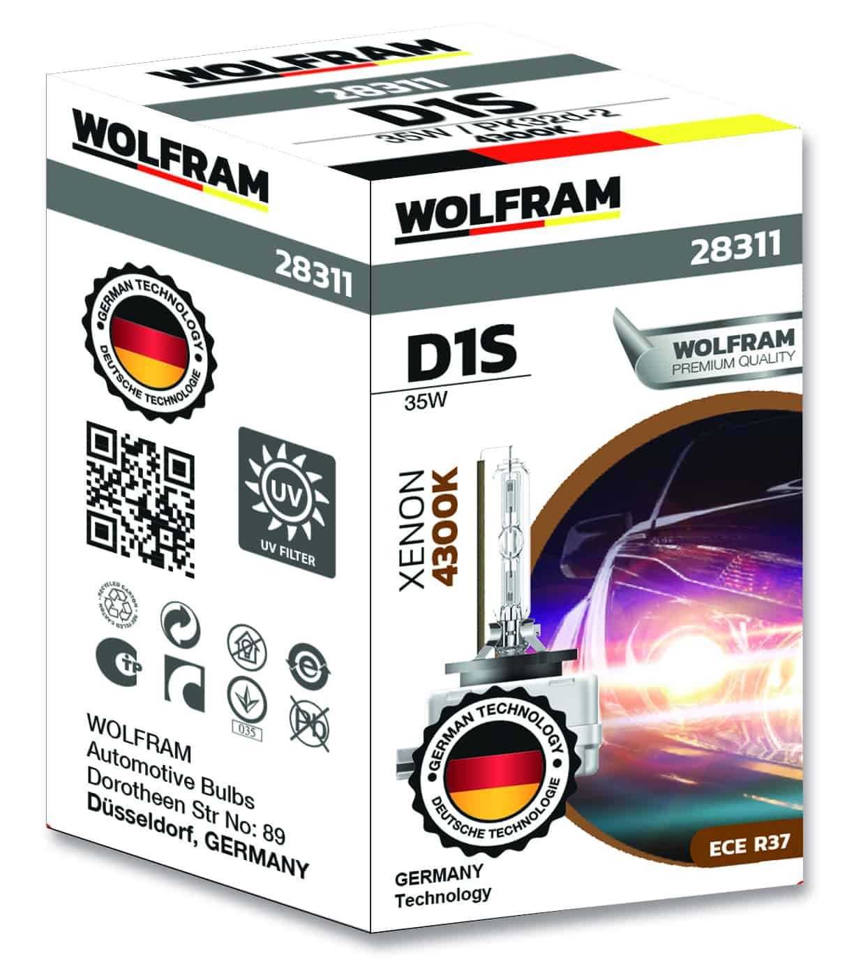 Bec xenon D1S D2S D3S D4S D2R D4R 4300K 6000K WOLFRAM Germany