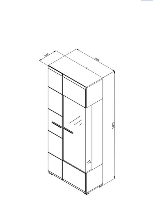 Vitrina cu usa de sticla si led