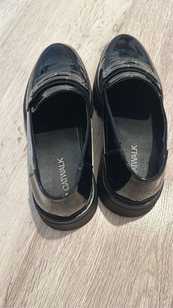 Mocasini/ loafers lac negru Catwalk 39