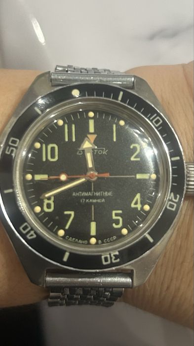 Советские часы титан Восток Амфибия мужик в пузыре СССР