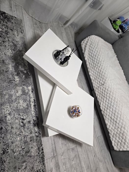 Masa cafea Alb lucios