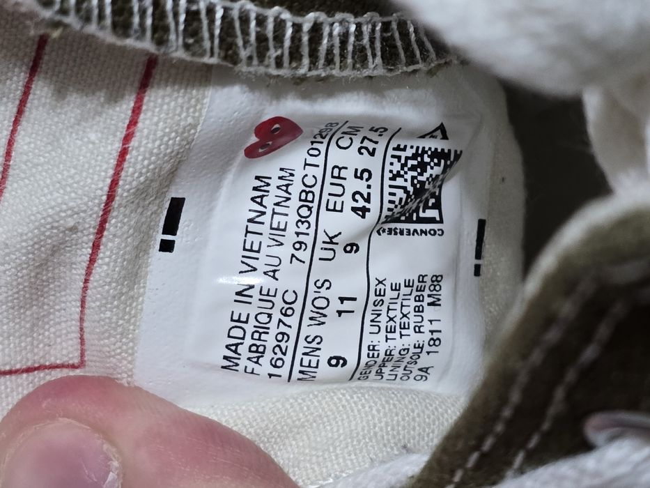 Comme des Garçons x Converse Play Chuck 70 Low