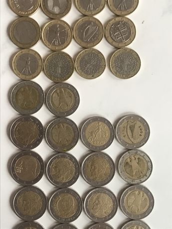 Monede de 2 si 1 euro din 2002