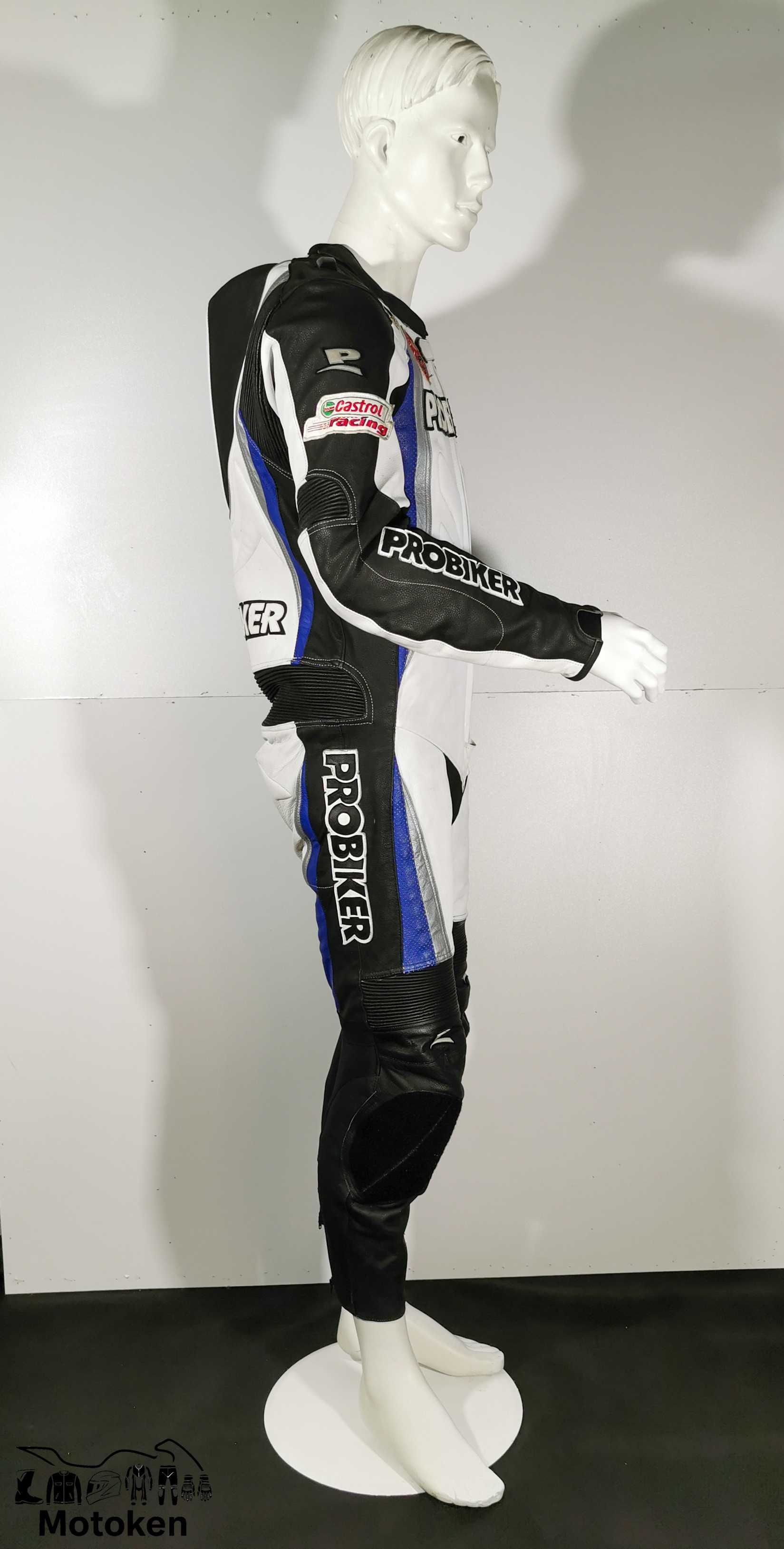 Costum moto piele Costum Probiker cu cocoasa marime 50