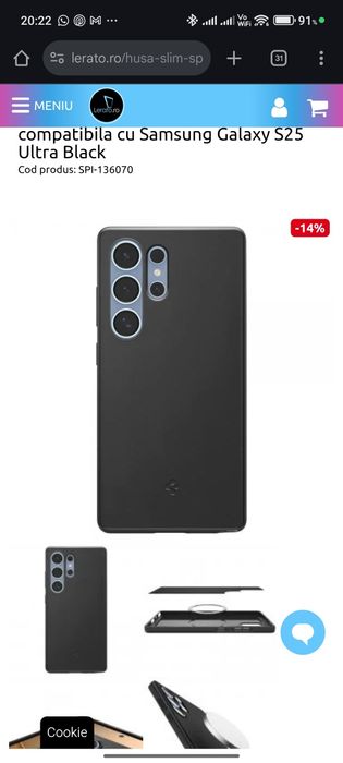 Husa Samsung S25 ultra Spigen Thin Fit magsafe
