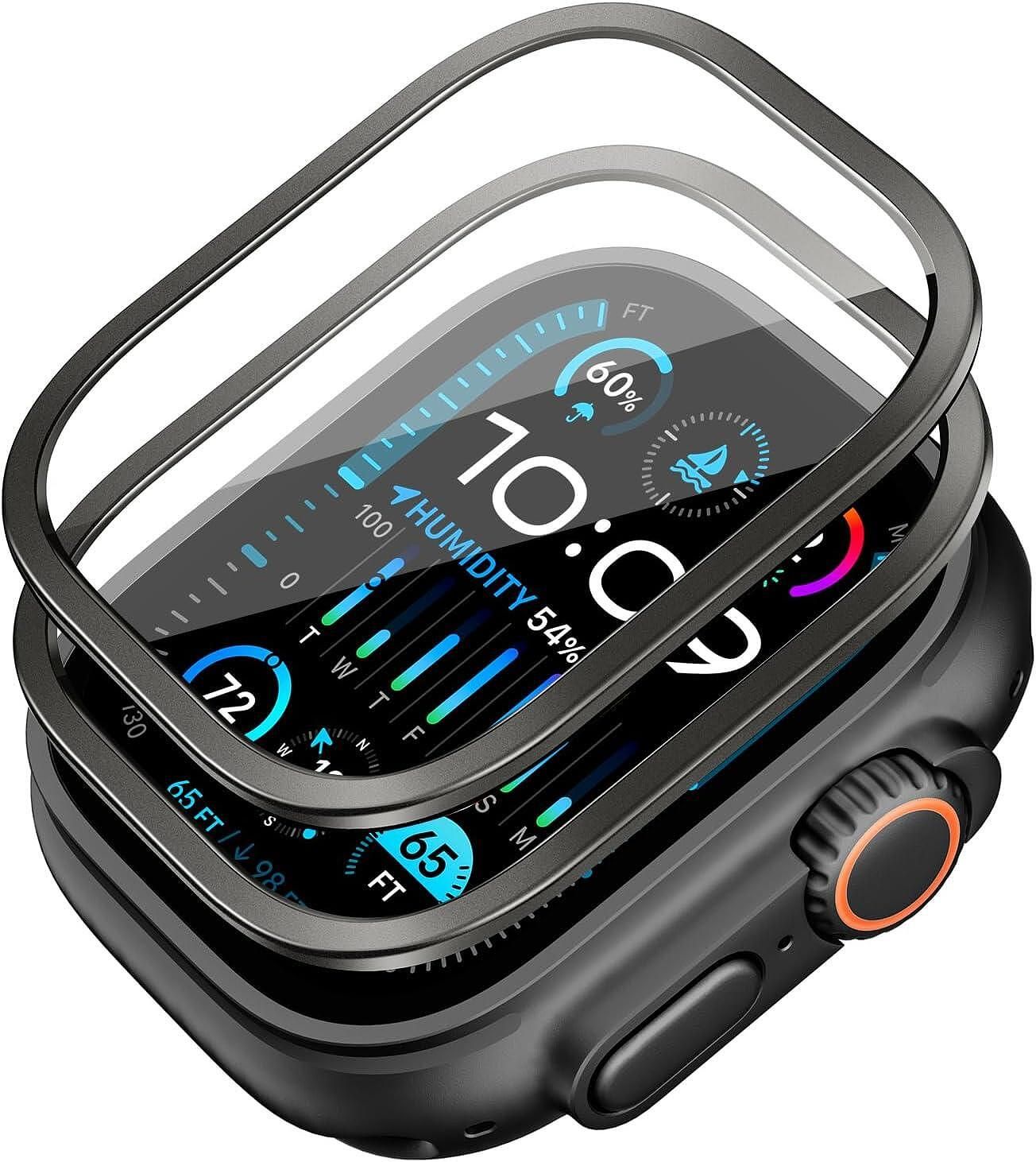 5D Стъклен Протектор за Дисплей за Apple Watch Ultra 2 | Ultra 1 Черен