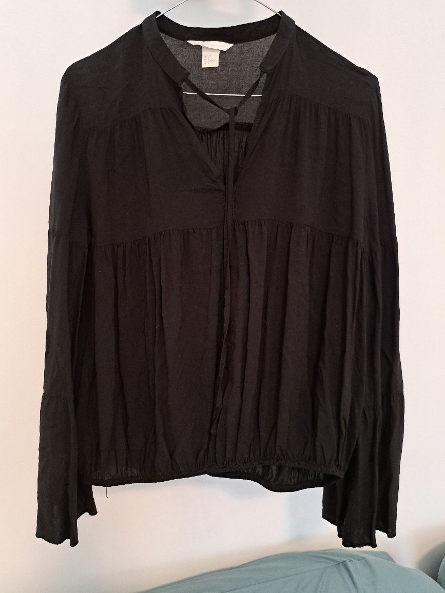 Bluza neagra cu maneci largi, H&M, XS