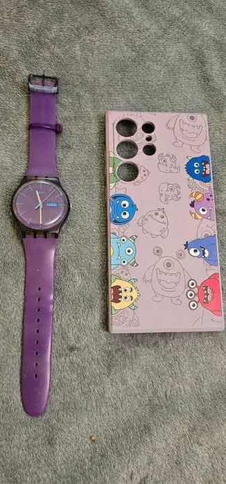 ceas swatch purple rebel husa samsung s23ultra purple