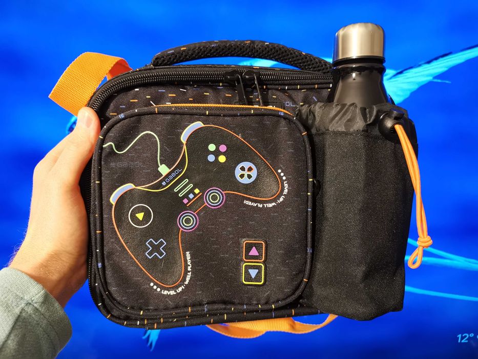 Геймъски комплект за обяд  - термочанта и бутилка