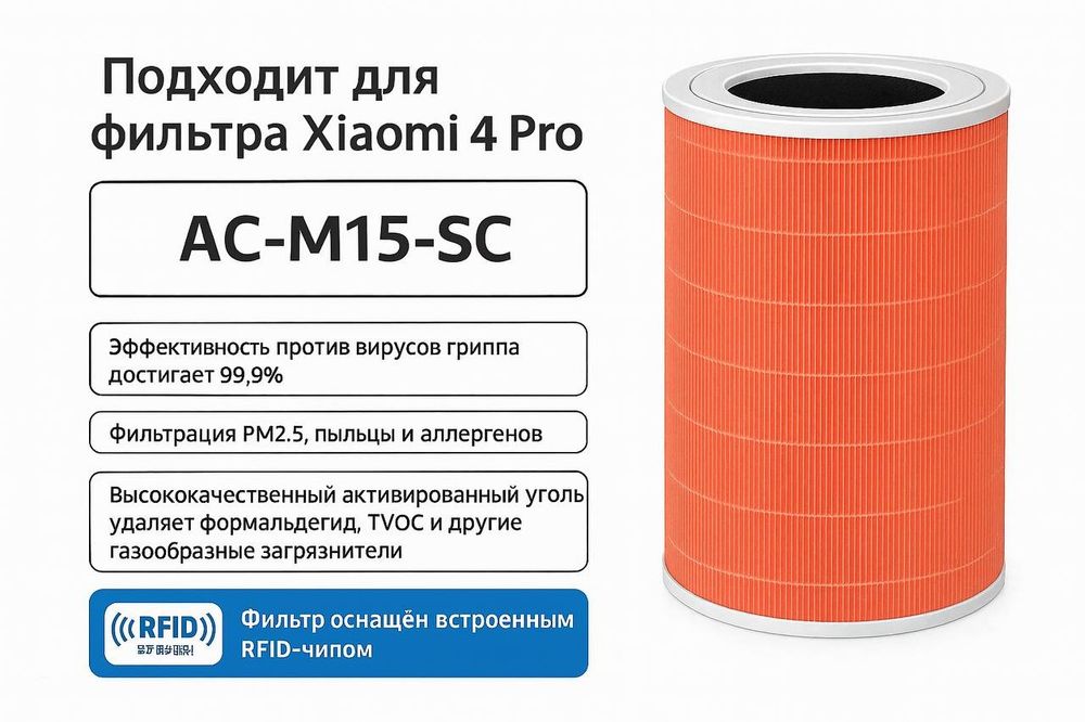 Фильтр Xiaomi Air Purifier 4 Pro 
Параметры:
•Антибактериаль
