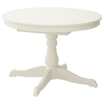 IKEA ИНГАТОРП Раздвижной стол, белый, 110/155 см