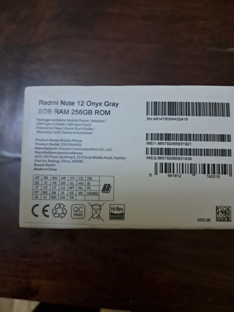 Xiaomi redmi note 12 за резервни  части.