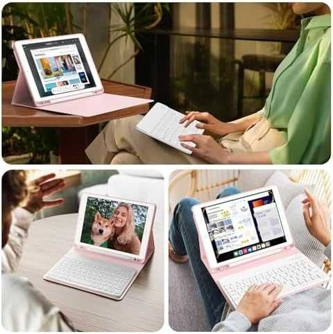 Нов Магнитен Калъф Клавиатура iPad 9 8 7 10.2 + Стойка + TPU за таблет