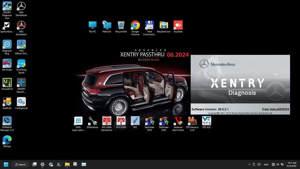 SSD 256Gb Passthru J2534 Xentry 06.2024 DTS Monaco Vediamo J2534