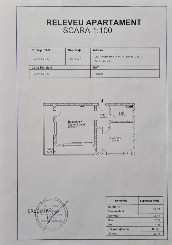 Apartament 2 camere, Eroilor Floresti
