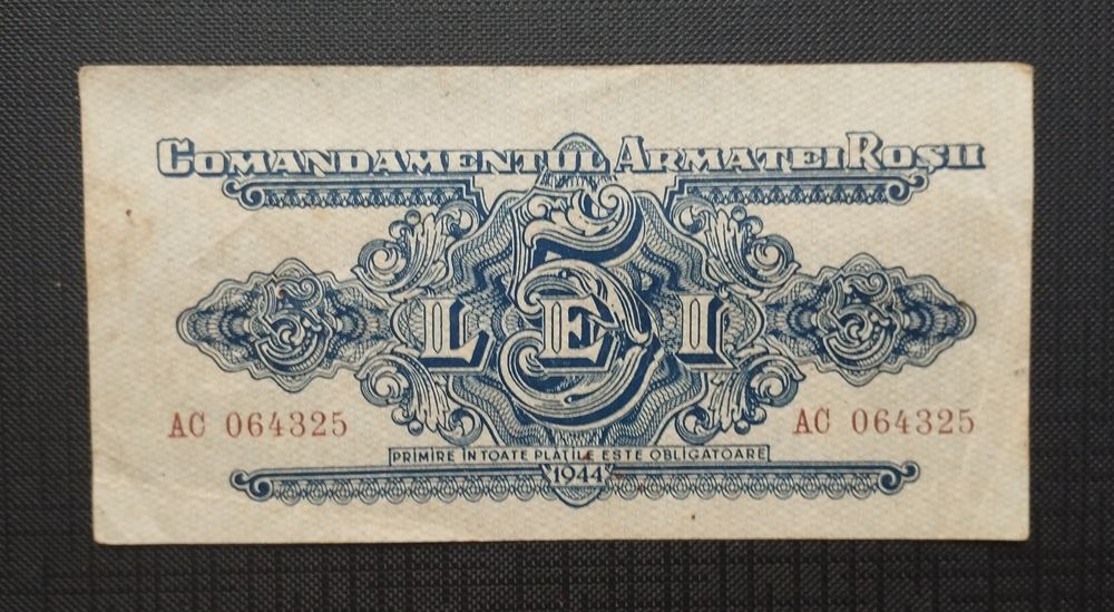 România 5lei 1944-ocupatia sovietică PM10-rara