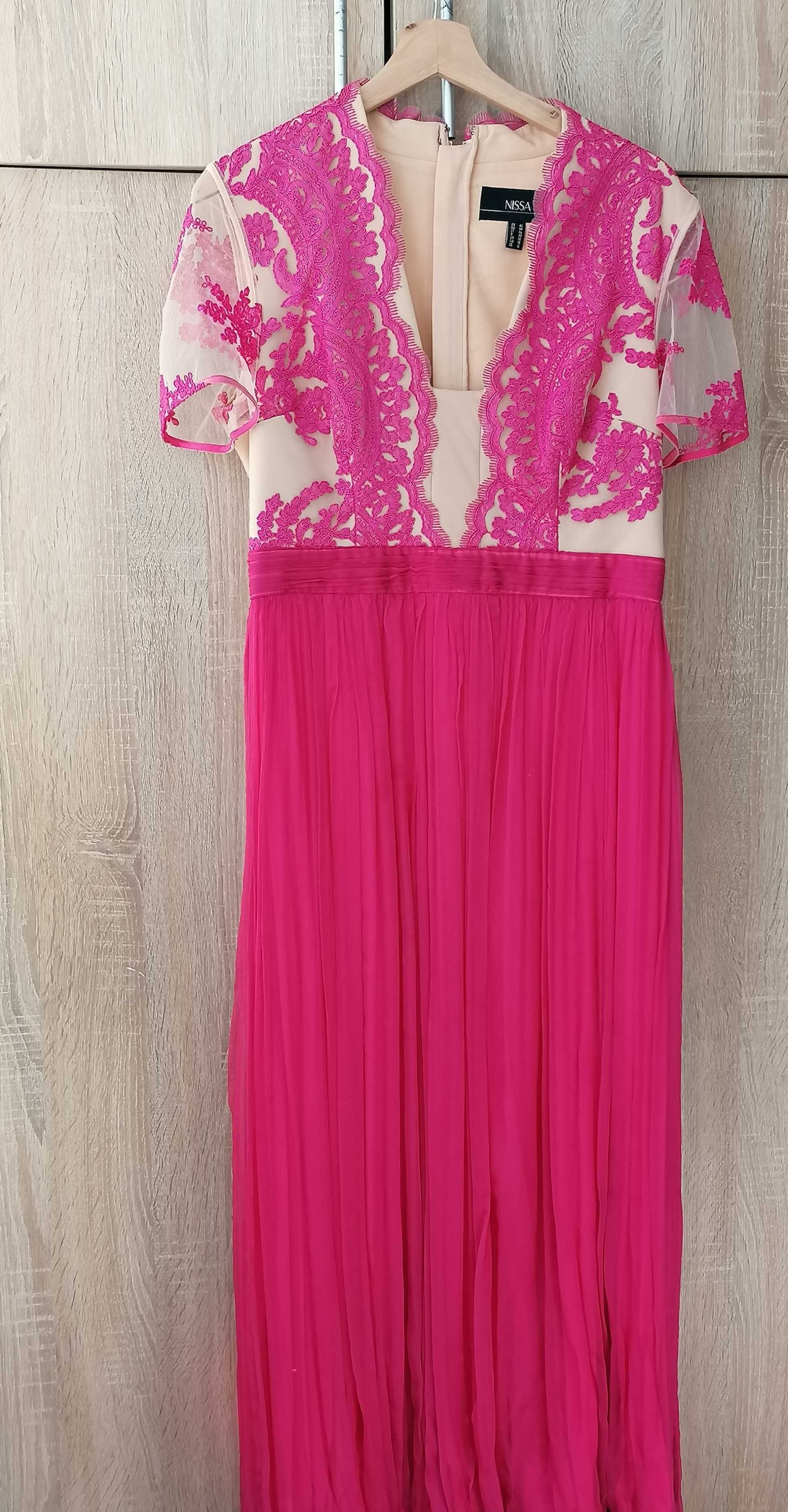 Rochie lungă de seară Nissa fucsia