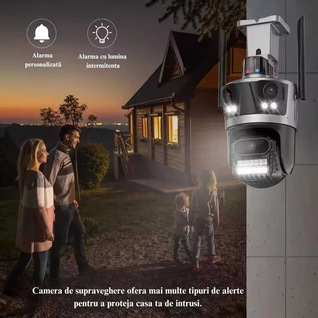 Camera de Supraveghere Profesionala WiFi, P12  3 Lentile, Zoom 6X,