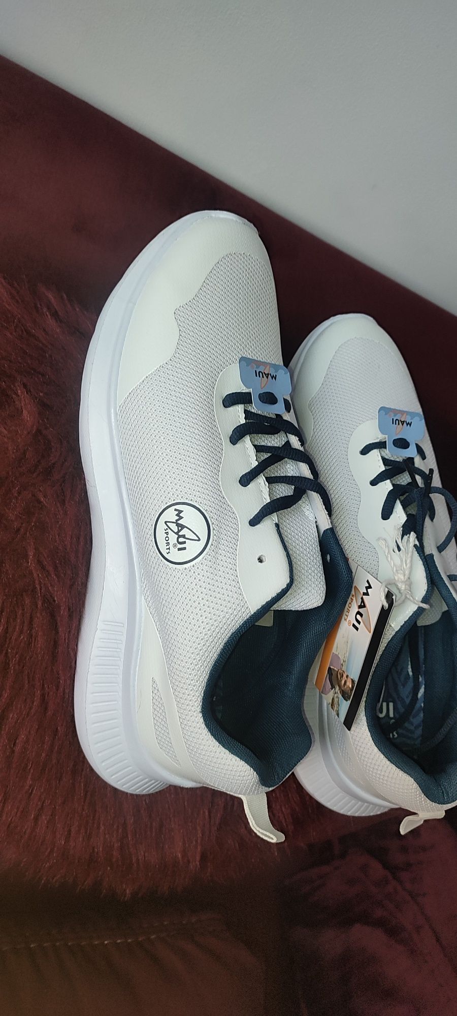 Sneaker albi bărbați material textil