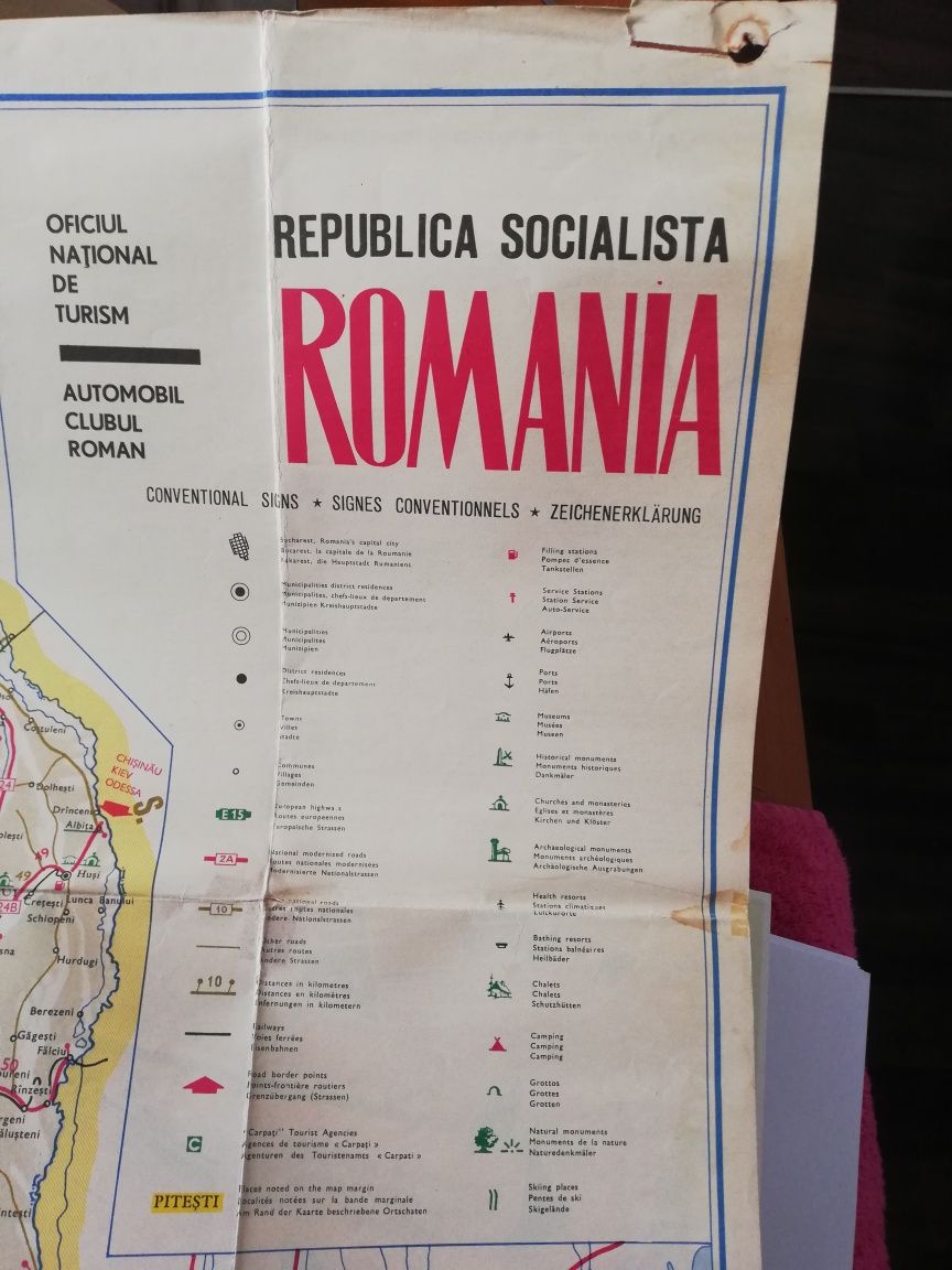 Harta veche stare foarte buna Republica socialista